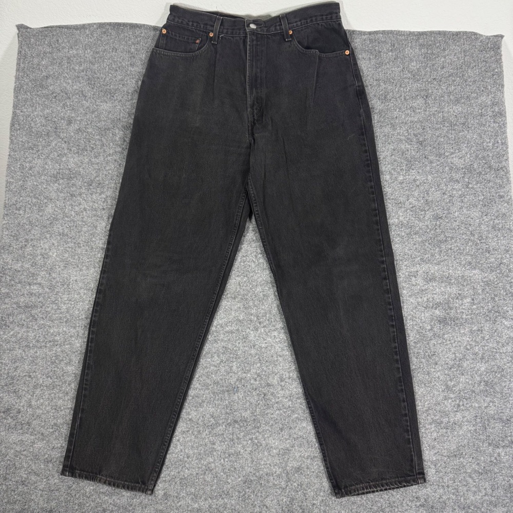 Vtg Levi's 560 Comfort Fit Baggy Tapered Leg Jeans Men 38x34 (36x33) Black Denim